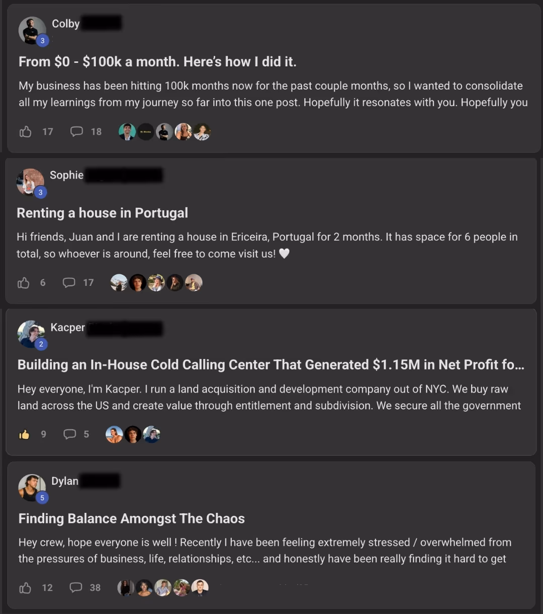 Member posts sharing wins and lessons